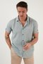 100% Cotton Linen Look Slim Fit Short Sleeve Shirt Men's Shirt Cf21s111766 - 4