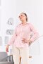 Perforated Lace Detailed Plus Size Powder Shirt - 3