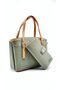 Women's Green 5-Compartment Shoulder Bag and Wallet Combination