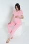 Striped Crew Neck Suitable for Breastfeeding Short Sleeve Maternity and Maternity Pajamas Set - 4
