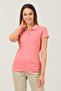 Shaver Dusty Pink Polo Collar Embroidered Cotton Standard Fit Women's Tshirt
