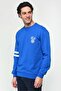 Yount Blue Crew Neck Printed Men's Sweatshirt - 2