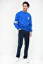 Yount Blue Crew Neck Printed Men's Sweatshirt - 4