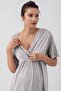 Short Sleeve Stretchy Lycra Viscous Maternity Dressing Gown Pajamas Set - 5