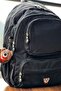 Unisex Black Backpack School, Laptop and Travel Bag Waterproof with Amigurumi Teddy Bear - 2