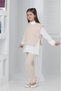 Girls' Cotton Knit Ribbed fabric Fabric Three-Piece Set: Shirt, Pants, and Sleeveless Blouse. - 2