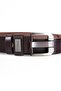 Genuine Leather Brown Men's Belt with Metal Buckle - 2