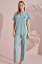 Viscose Short Sleeve Pajama Set - 2
