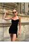 cowl neckline, front Ruched, strappy mini dress - 6