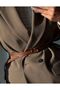 Oval Imported Thin Belt with Cut Buckle - 2
