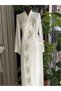 Medina Silk Embroidered Tied Prayer Dress+Shawl, Silk Morning Gowns, Dowry Prayer Dress & Morning Gowns - 5
