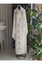Medina Silk Embroidered Tied Prayer Dress+Shawl, Silk Morning Gowns, Dowry Prayer Dress & Morning Gowns
