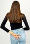 Women's Long Sleeve Full Neck Lycra Combed Badi Black - 7