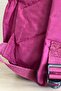 حقيبة ظهر Fcstore Crinkle Fabric مقاومة للماء متوسطة الحجم باللون الأحمر الداكن / حقيبة مدرسية للكمبيوتر المحمول - 6