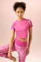 Fit Crop Crew Neck Printed Sports Short Sleeve T-Shirt A2507ax23sm - 4
