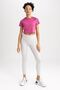 Fit Crop Crew Neck Printed Sports Short Sleeve T-Shirt A2507ax23sm - 6