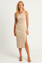 Women's Vanilla Slit Camisole Midi Dress Xl2011