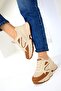 Tan-Beige Women's Sneakers 17226 - 5