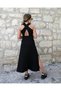 Women's Back Cross Detail Round Neck Maxi Viscose Dress - 4