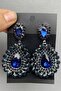 Navy Blue Bridal Henna Crown and Earrings - 2