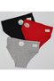 Women's 3-Piece Assortment (Red-Black-Gray) Women's Cotton High Waist Bato Slip - Panties / 652 - 2