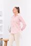 Perforated Lace Detailed Plus Size Powder Shirt - 2