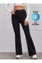 Flared Leg Raised Winter Tights with Fleece Inside High Waist Trousers Large Size - 3