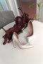 Sedef Satin Design Side Transparent 11cm Heeled Evening Dress Wedding Dress Women's Shoes with Stone Accessories - 3