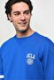 Yount Blue Crew Neck Printed Men's Sweatshirt