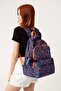 School Bag Purple Large Size Unisex Waterproof Fabric Travel Bag with Laptop Compartment 45x30x15cm - 2