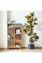 120cm Large Faux Ficus Tree - Tropical Rubber Plants Plastic Codiaeum Tree Leaves, Autobtan - 3