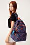 School Bag Purple Large Size Unisex Waterproof Fabric Travel Bag with Laptop Compartment 45x30x15cm