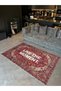 Mira 1135 Live the Moment Written Red Vintage Decorative Woven Base Carpet - 4