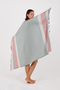 Thin Peshtemal Beach Towel, 90X180Cm, Cotton Viscose, Washed Soft Peshtemal - Green-Red Stripe.