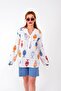 ETHNIC FISH PATTERN WOMEN'S LINEN SHORT SHIRT