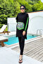 Lycra Full Covered Hijab Swimsuit Carrie 8223 Black - 2