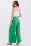 Women's Belted Waist Elastic Wide Leg Linen Blended Loose Summer Trousers - 5