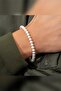 Unisex Non-Tarnishing Steel Figaro Chain and Pearl Bracelet - 3