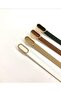Oval Imported Thin Belt with Cut Buckle - 7