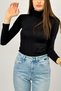 Women's Long Sleeve Full Neck Lycra Combed Badi Black - 8