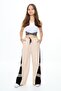 Girl's 100% Cotton Garnished Oversize Wide Leg Sweatpants - 3