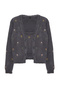 Anthracite Feather/Beard Thread Blouse-Cardigan Knitwear Set Twoaw22Hi0055 - 6