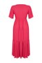 Fuchsia Plain Maxi Skirt with Ruffles and Textured Short Sleeves Stretchy Knitted Maxi Dress Knitted Dress - 7