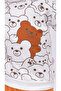 Baby Kids 2-Piece Hooded Top and Bottom Set 100% Cotton Long Sleeve Bear Pattern - Mustard - 3