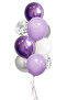 Set of 10 Silver Sequin Balloons 2 Clear+ 2 Chrome Lilac + 2 Macarons Lilac + 2 White + 2 Metallic Silver