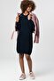 Women's Off Shoulder Knitwear Navy Blue Dress