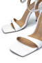 Women's Genuine Leather White Heeled Sandals - 4
