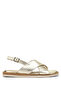 Women's Genuine Leather Gold Flat Sandals