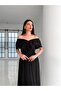 Black Flounce Sleeves, Elastic Waist, Lined Aerobin Linen Summer Dress 5833 - 5