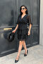 Chiffon Fabric Layered Mini Dress - Black - 2